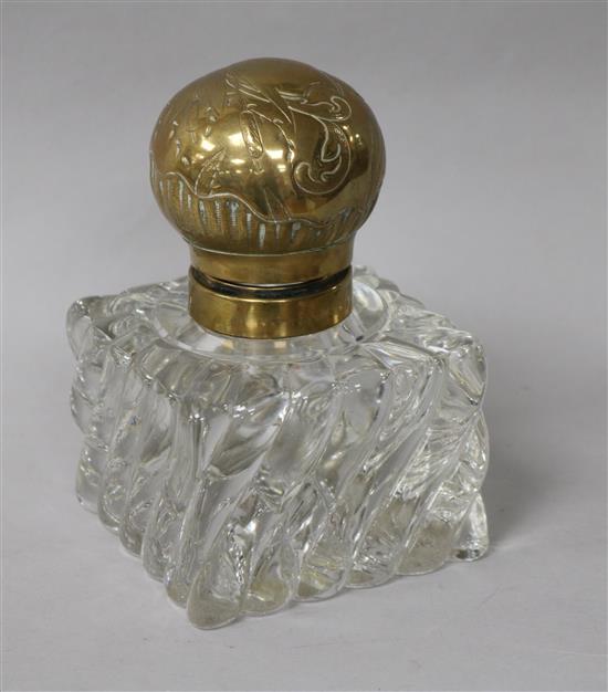 A French glass paperweight inkwell